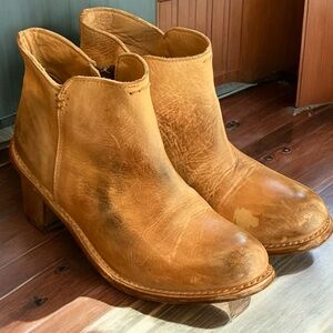 Bed|Stu Tan Leather Ankle Boots Women’s Size 7.5 Cobbler Series Goodyear Welt